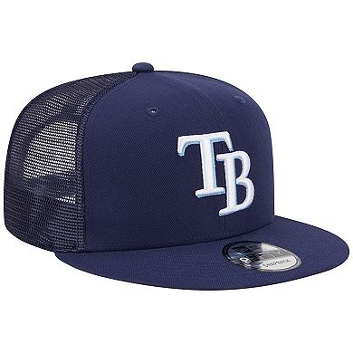 Men's New Era Navy Tampa Bay Rays Team Color Trucker 9FIFTY Snapback Hat