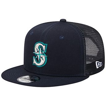 Men's New Era Navy Seattle Mariners Team Color Trucker 9FIFTY Snapback Hat