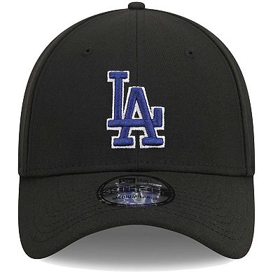Men's New Era Black Los Angeles Dodgers Logo 39THIRTY Flex Hat