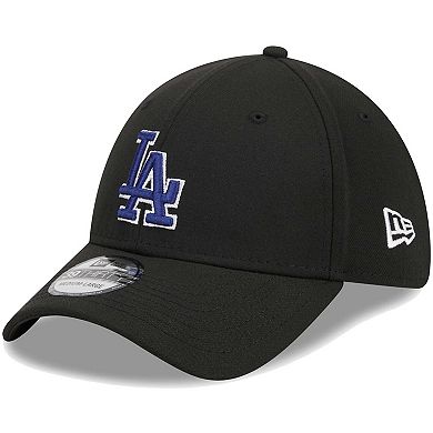 Men's New Era Black Los Angeles Dodgers Logo 39THIRTY Flex Hat