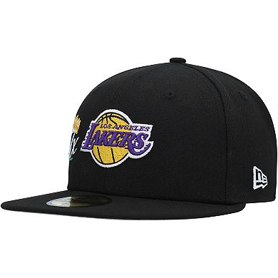 Men's New Era  Black Los Angeles Lakers Crown Champs 59FIFTY Fitted Hat