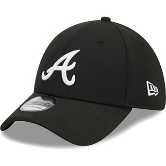 Men's New Era Black Atlanta Braves Logo 39THIRTY Flex Hat