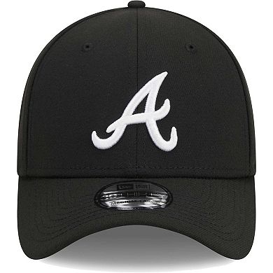 Men's New Era Black Atlanta Braves Logo 39THIRTY Flex Hat