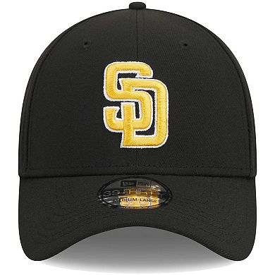 Men's New Era Black San Diego Padres Logo 39THIRTY Flex Hat