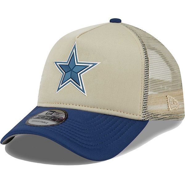 Men's New Era Tan/Navy Dallas Cowboys All Day A-Frame Trucker 9FORTY  Adjustable Hat