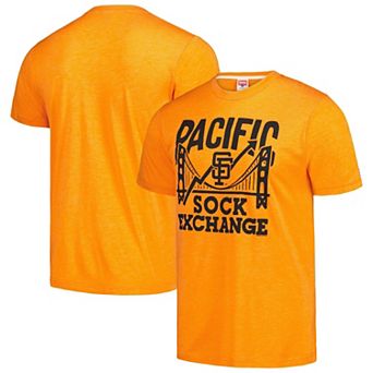Men's Homage Orange San Francisco Giants Pacific Sock Exchange Tri-Blend T-Shirt