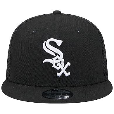 Men's New Era Black Chicago White Sox Team Color Trucker 9FIFTY Snapback Hat