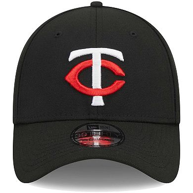 Men's New Era Black Minnesota Twins Logo 39THIRTY Flex Hat