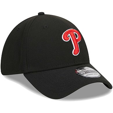 Men's New Era Black Philadelphia Phillies Logo 39THIRTY Flex Hat