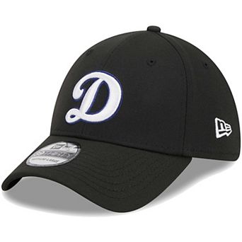 Men's New Era Black Los Angeles Dodgers Logo 39THIRTY Flex Hat