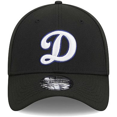 Men's New Era Black Los Angeles Dodgers Logo 39THIRTY Flex Hat