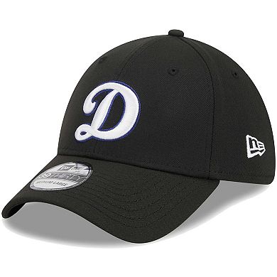 Men's New Era Black Los Angeles Dodgers Logo 39THIRTY Flex Hat