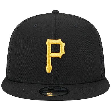 Men's New Era Black Pittsburgh Pirates Team Color Trucker 9FIFTY Snapback Hat