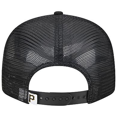 Men's New Era Black Pittsburgh Pirates Team Color Trucker 9FIFTY Snapback Hat