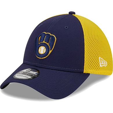 Men's New Era Navy Milwaukee Brewers Team Neo 39THIRTY Flex Hat