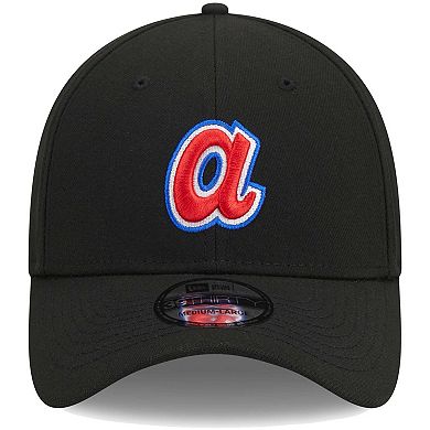 Men's New Era Black Atlanta Braves Logo 39THIRTY Flex Hat