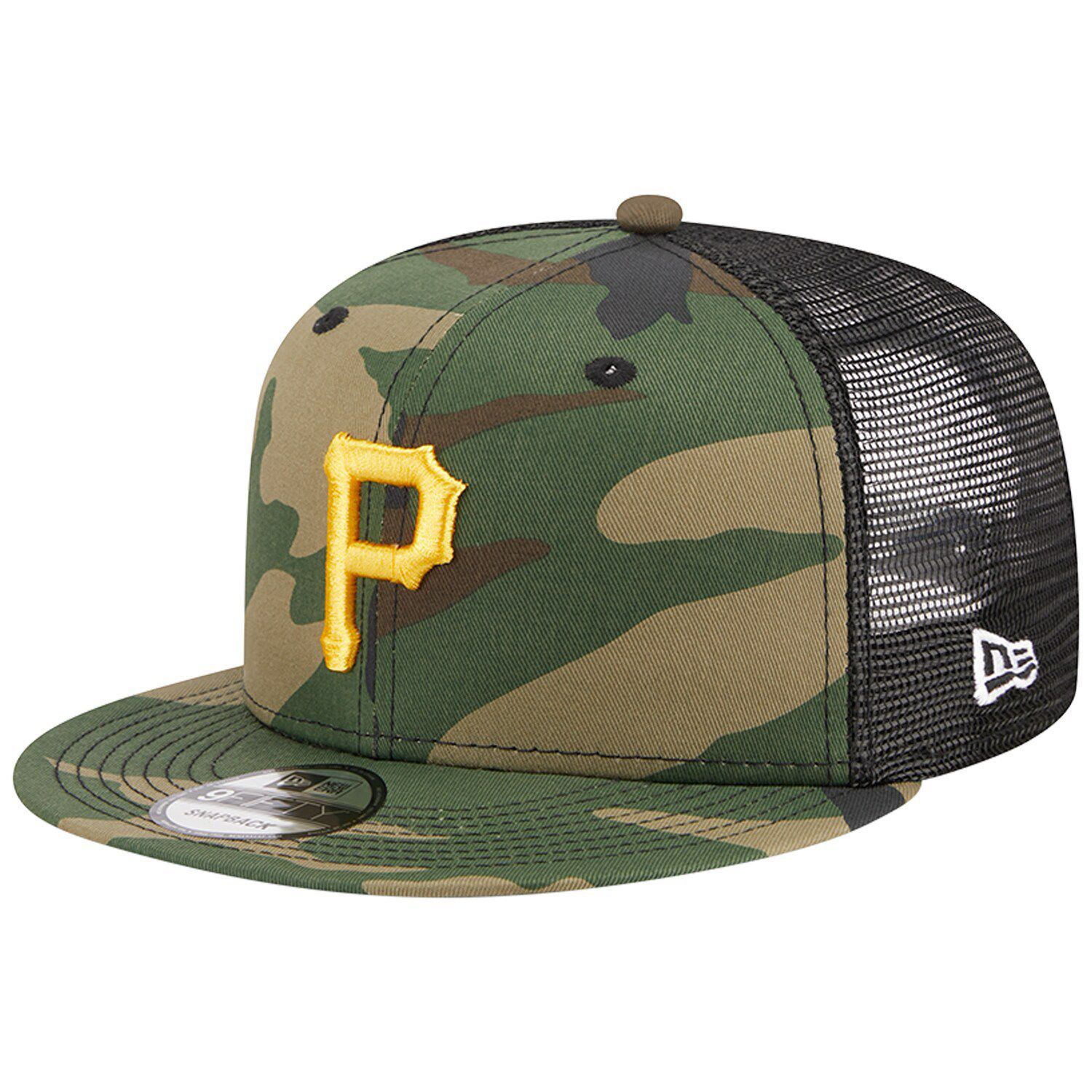 Men's New Era Camo San Francisco Giants Woodland Camo Trucker 9FIFTY Snapback  Hat