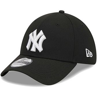 Men's New Era Black New York Yankees Logo 39THIRTY Flex Hat