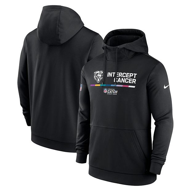 Men s Nike Black Chicago Bears NFL Crucial Catch Therma Performance Pullover Hoodie