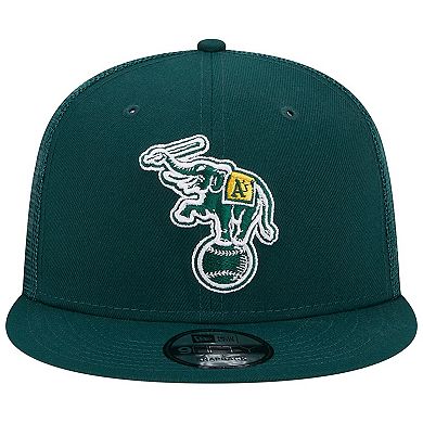 Men's New Era Green Oakland Athletics Cooperstown Collection Team Color Trucker 9FIFTY Snapback Hat