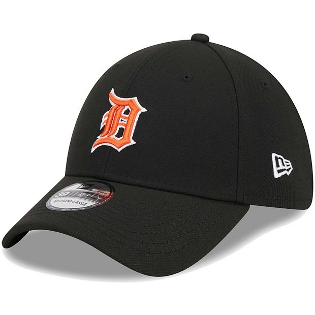 Men s New Era Black Detroit Tigers Logo 39THIRTY Flex Hat