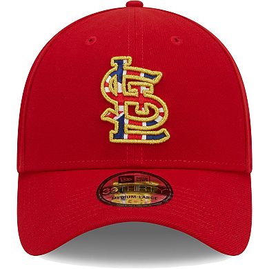 Men's New Era Red St. Louis Cardinals 2023 MLB World Tour: London Series Flag Fill 39THIRTY Flex Hat