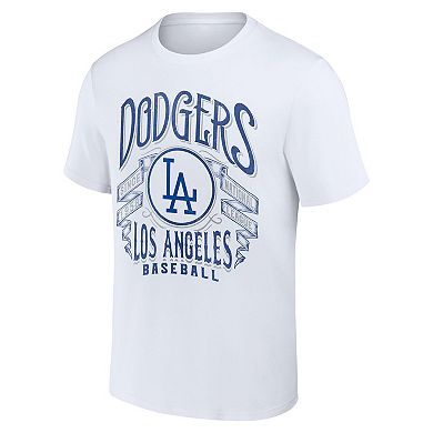 Men's Darius Rucker Collection by Fanatics White Los Angeles Dodgers Distressed Rock T-Shirt