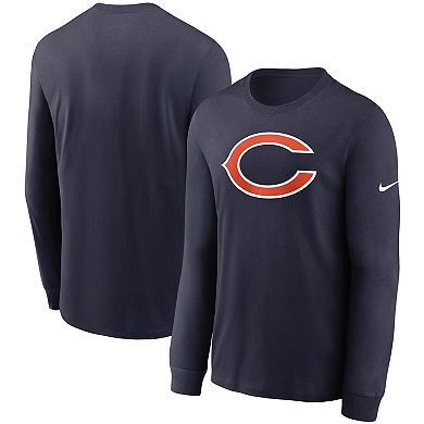 Men's Nike Navy Chicago Bears Primary Logo Long Sleeve T-Shirt