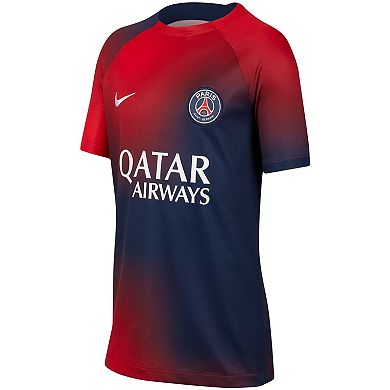 Youth Nike Navy Paris Saint-Germain 2023/24 Pre-Match Performance Top