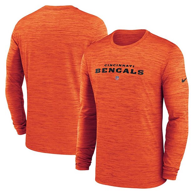 Men's Nike Orange Cincinnati Bengals Sideline Team Velocity Performance  Long Sleeve T-Shirt