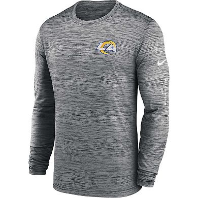 Men's Nike Anthracite Los Angeles Rams Velocity Long Sleeve T-Shirt