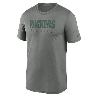 Men's Nike Heather Gray Green Bay Packers Sideline Legend Performance T ...