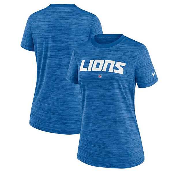 Women's Nike Blue Detroit Lions Sideline Velocity Performance T-Shirt