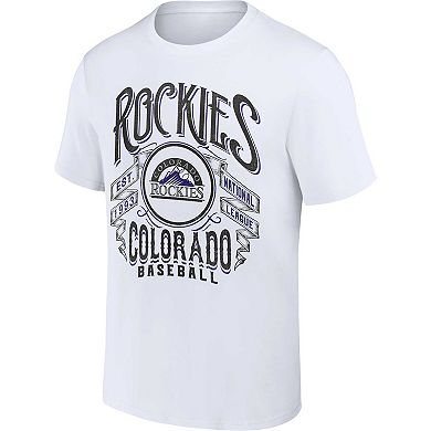 Men's Darius Rucker Collection by Fanatics White Colorado Rockies Distressed Rock T-Shirt