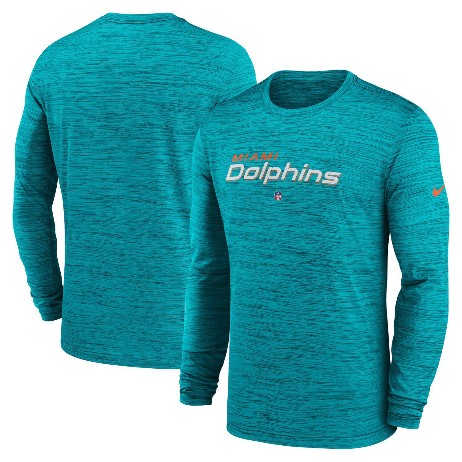 Miami Dolphins Nike Throwback Performance Raglan Long Sleeve T-Shirt -  Orange/Aqua