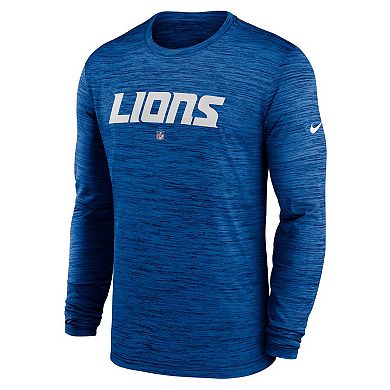 Men's Nike Blue Detroit Lions Sideline Team Velocity Performance Long ...