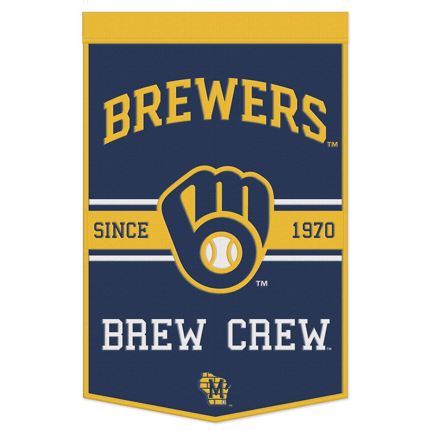 Milwaukee Brewers WinCraft 8 x 32 Slogan Wool Banner