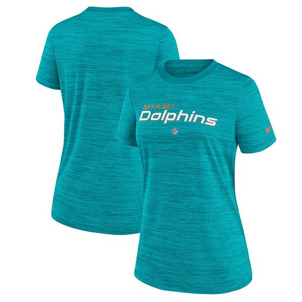 Women's Miami Dolphins Nike Aqua Sideline Velocity Performance T-Shirt