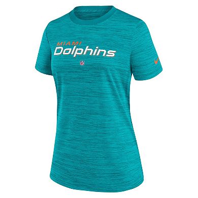 Women's Nike Aqua Miami Dolphins Sideline Velocity Performance T-Shirt