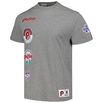 Men's Mitchell & Ness Heather Gray Philadelphia Phillies Cooperstown Collection City Collection T-Shirt