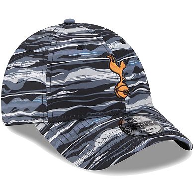 Men's New Era Black Tottenham Hotspur Wave All Over Print 9FORTY Adjustable Hat
