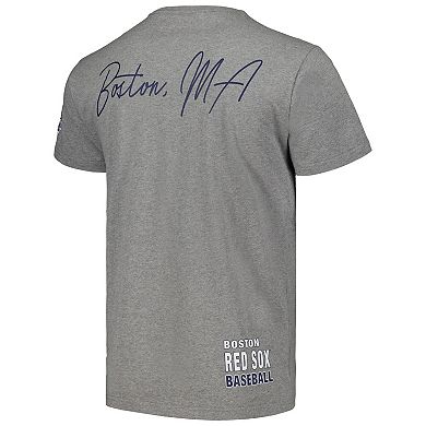 Men's Mitchell & Ness Heather Gray Boston Red Sox Cooperstown Collection City Collection T-Shirt