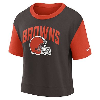 Women's Nike Orange/Brown Cleveland Browns High Hip Fashion T-Shirt