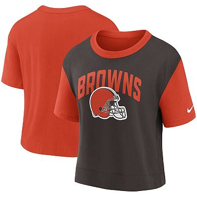 Women's Nike Orange/Brown Cleveland Browns High Hip Fashion T-Shirt