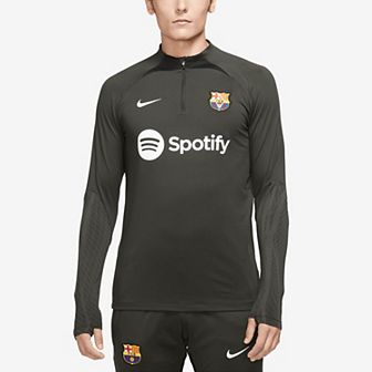 Men's Nike Olive Barcelona 2023/24 Strike Drill Performance Raglan Quarter-Zip Long Sleeve Top