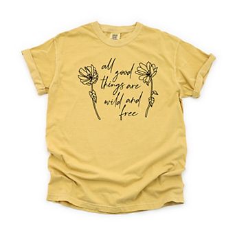 Simply Sage Market Wild and Free Flowers Garment Dyed Tee
