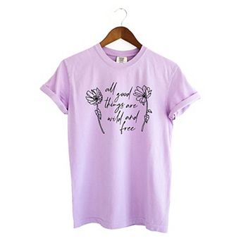 Simply Sage Market Wild and Free Flowers Garment Dyed Tee