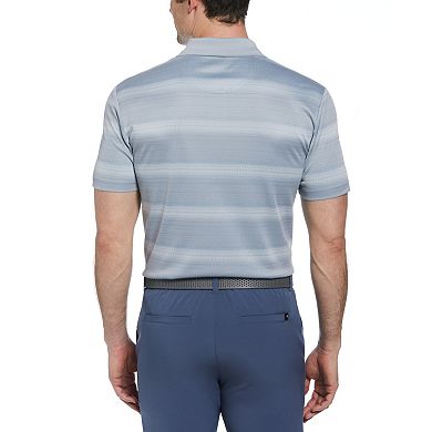 Men's Grand Slam Short Sleeve Ombre Stripe Jacquard Golf Polo