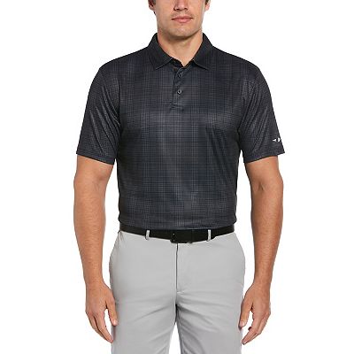 Men s Grand Slam Printed Plaid Short Sleeve Golf Polo