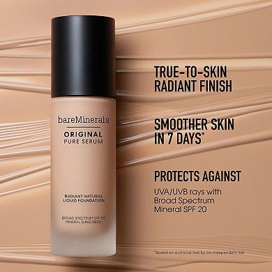 Original Pure Serum Radiant Natural Liquid Foundation Mineral SPF 20